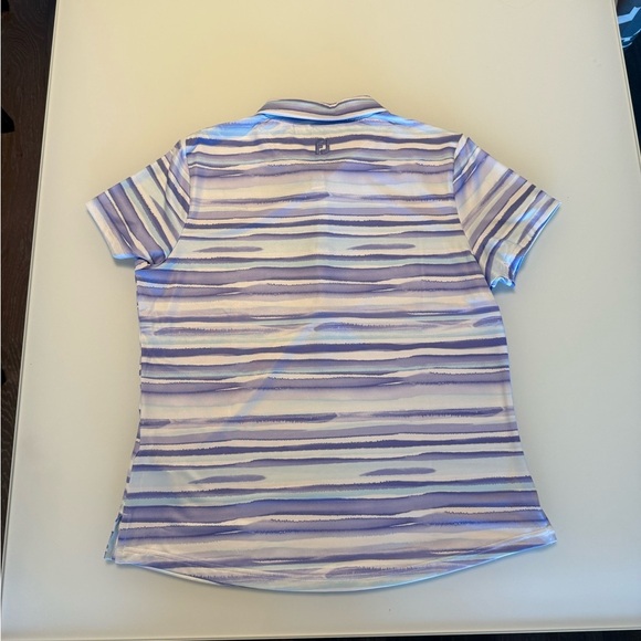 2/$40 FootJoy Womens Blue pattern Golf Polo NWT Size Large - Picture 6 of 8
